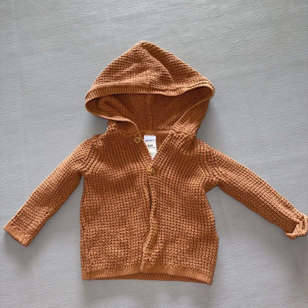 Carter's Tan Knit Hooded Jacket